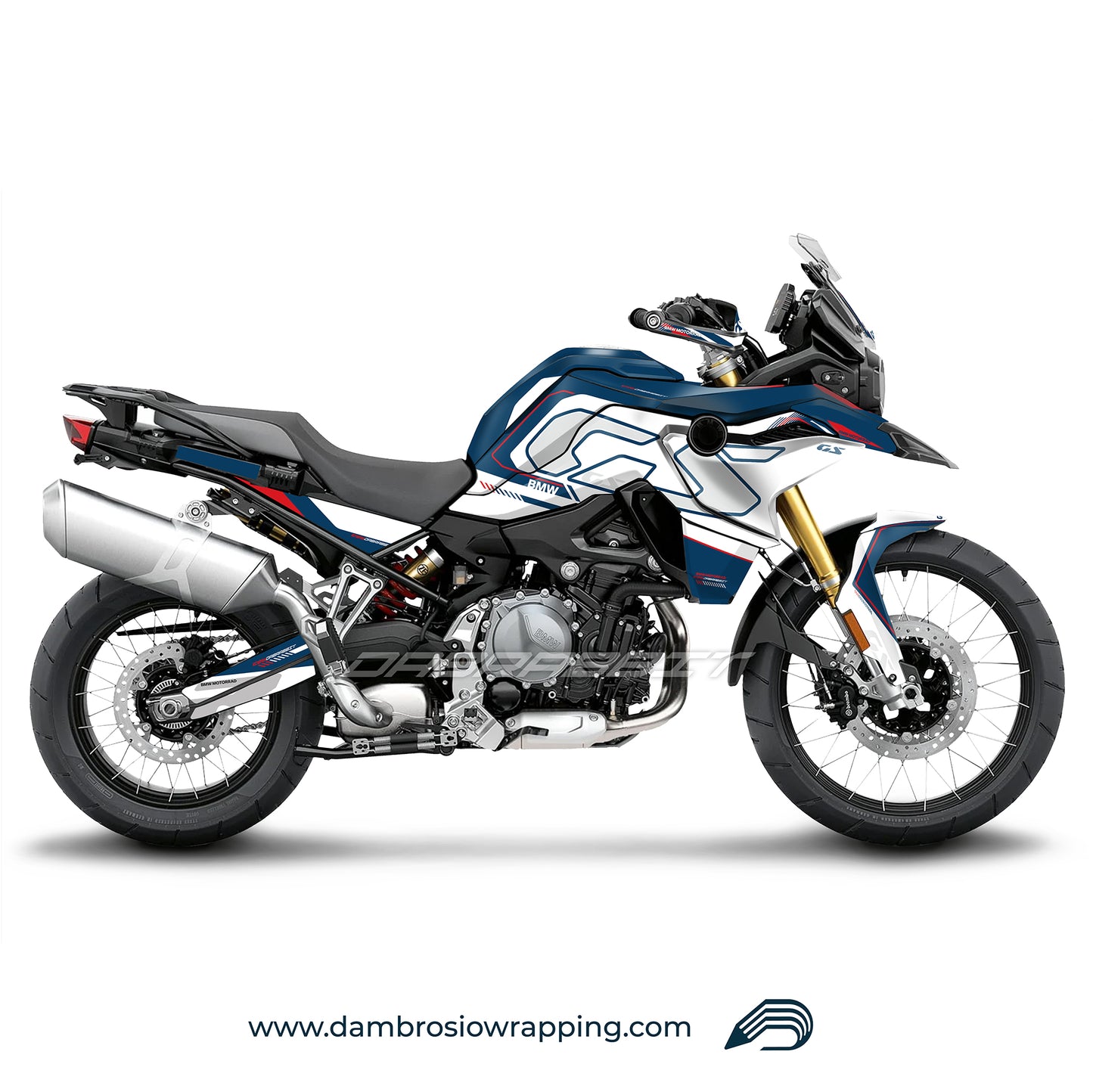 Kit Grafiche Adesivi Carene - BMW F850GS/F750/F800GS (2017~) - (BL-WN)