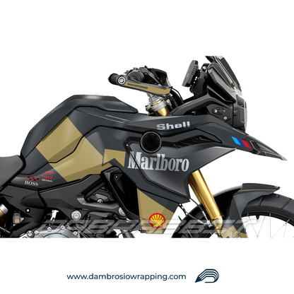 Kit Grafiche Adesivi Carene Marlboro - BMW F850GS/F750/F800GS (2017~) - (MBL-GD)