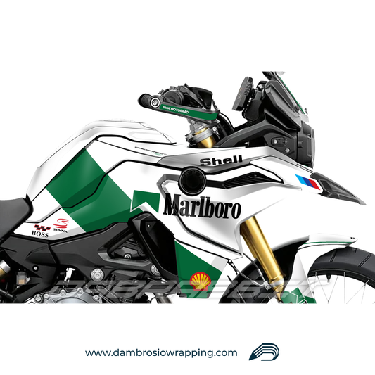 Kit Grafiche Adesivi Carene Marlboro - BMW F850GS/F750/F800GS (2017~) - (MBL-WG)