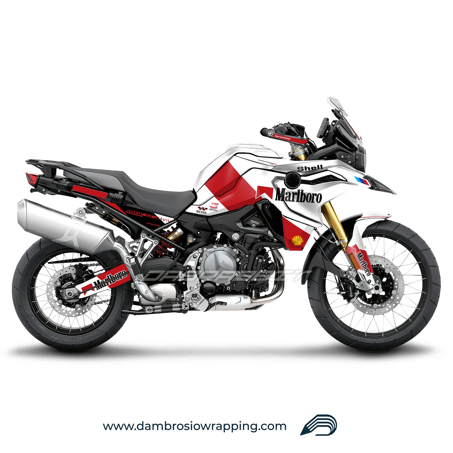 Kit Grafiche Adesivi Carene Marlboro - BMW F850GS/F750/F800GS (2017~) - (MBL-WR)
