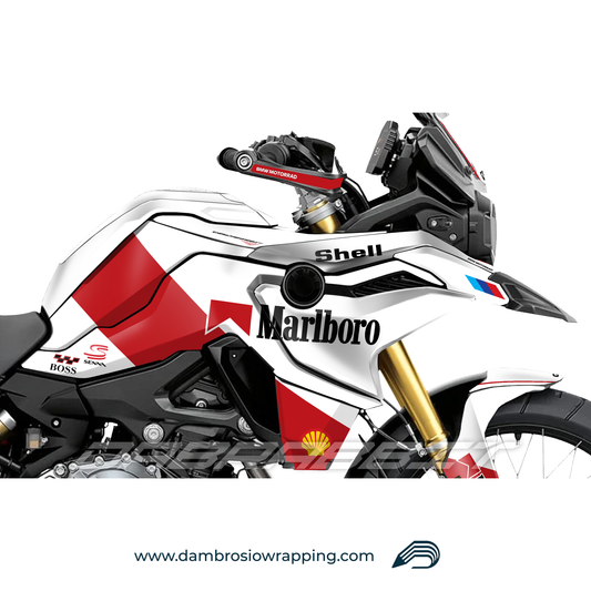 Kit Grafiche Adesivi Carene Marlboro - BMW F850GS/F750/F800GS (2017~) - (MBL-WR)