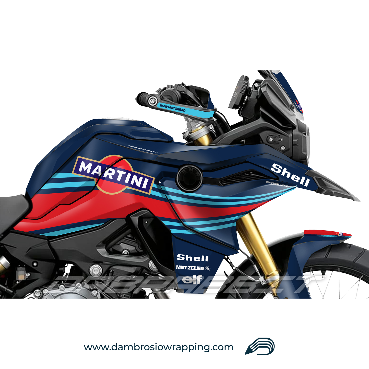 Martini Racing Fairing Graphics Kit - BMW F850GS/F750/F800GS (2017~) - (MTN-N)
