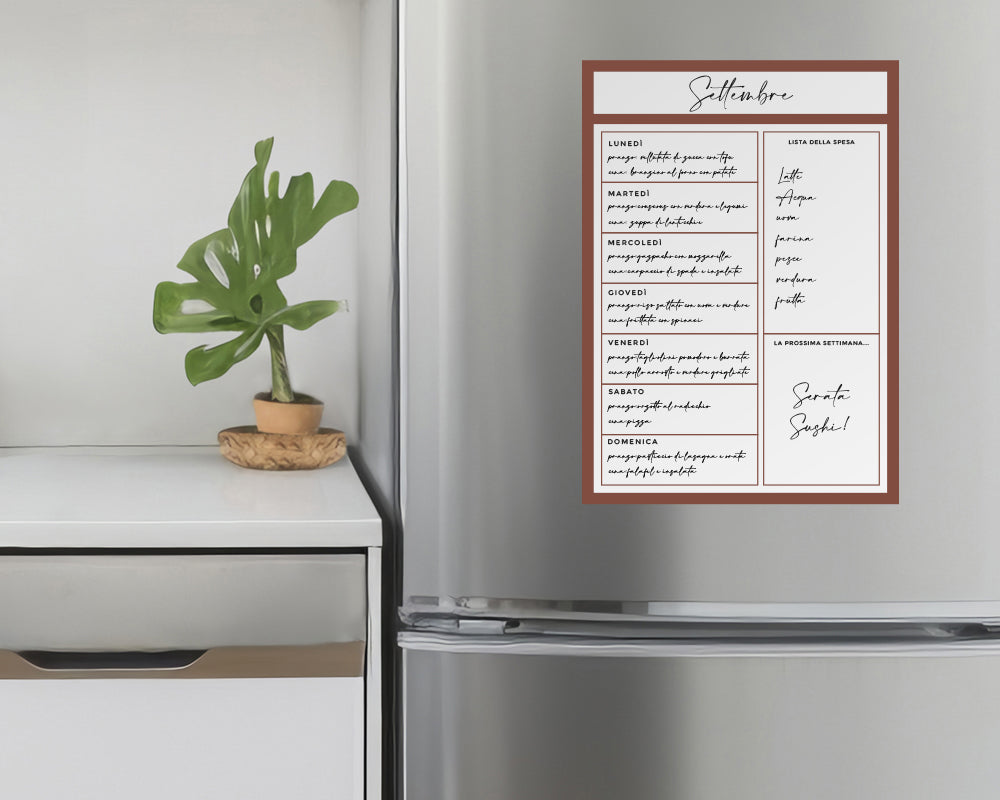 Lavagna Riscrivibile/Riposizionabile - Planner Week - Colori A Scelta