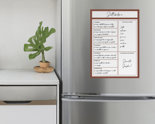 Lavagna Riscrivibile/Riposizionabile - Planner Week - Colori A Scelta