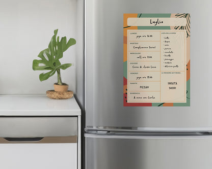 Lavagna Riscrivibile/Riposizionabile - Planner Week - Colori Caldi