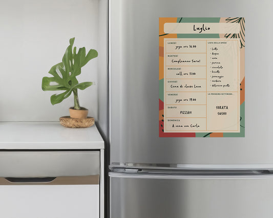 Lavagna Riscrivibile/Riposizionabile - Planner Week - Colori Caldi