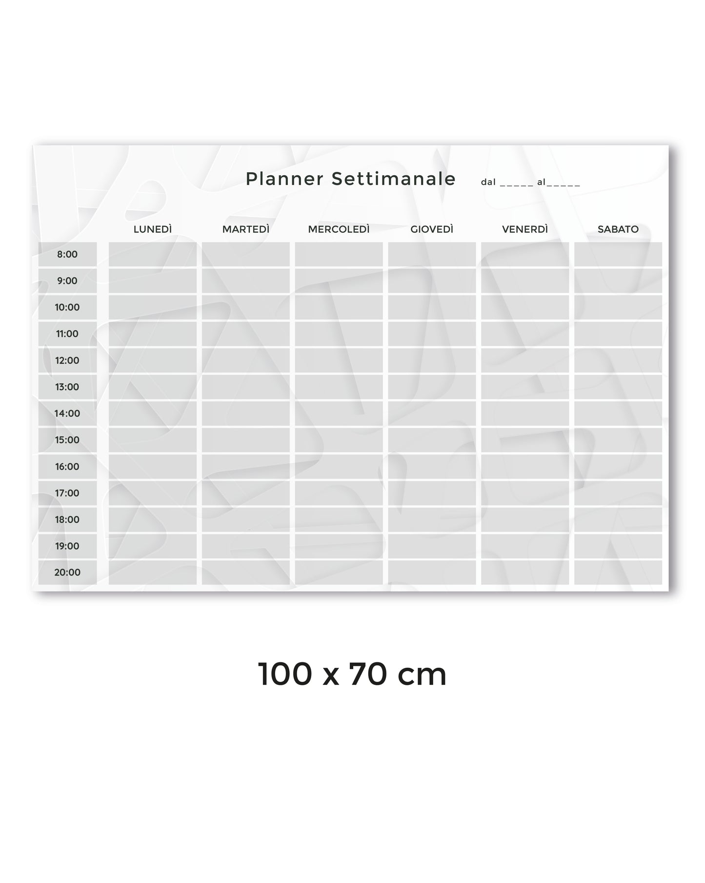 Lavagna Riscrivibile/Riposizionabile - Planner Settimanale per Aziende