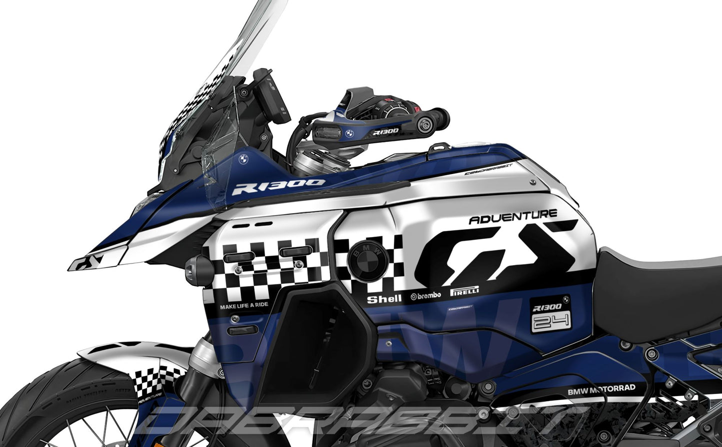 Kit Grafiche Adesivi Carene - BMW R1300GS ADV (2024~) - (CHKR-N)