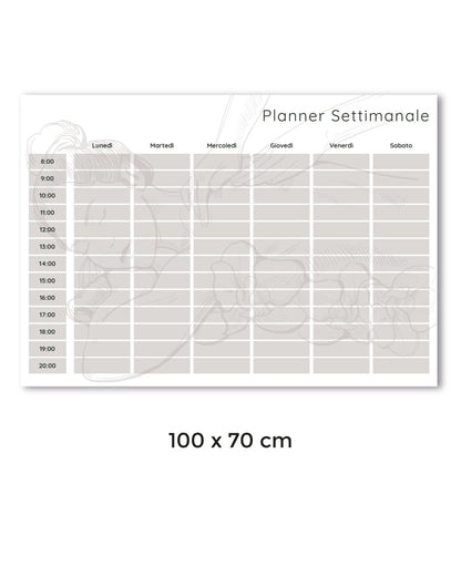 Lavagna Riscrivibile/Riposizionabile - Planner Settimanale per Centro Benessere