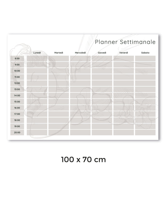 Lavagna Riscrivibile/Riposizionabile - Planner Settimanale per Centro Benessere