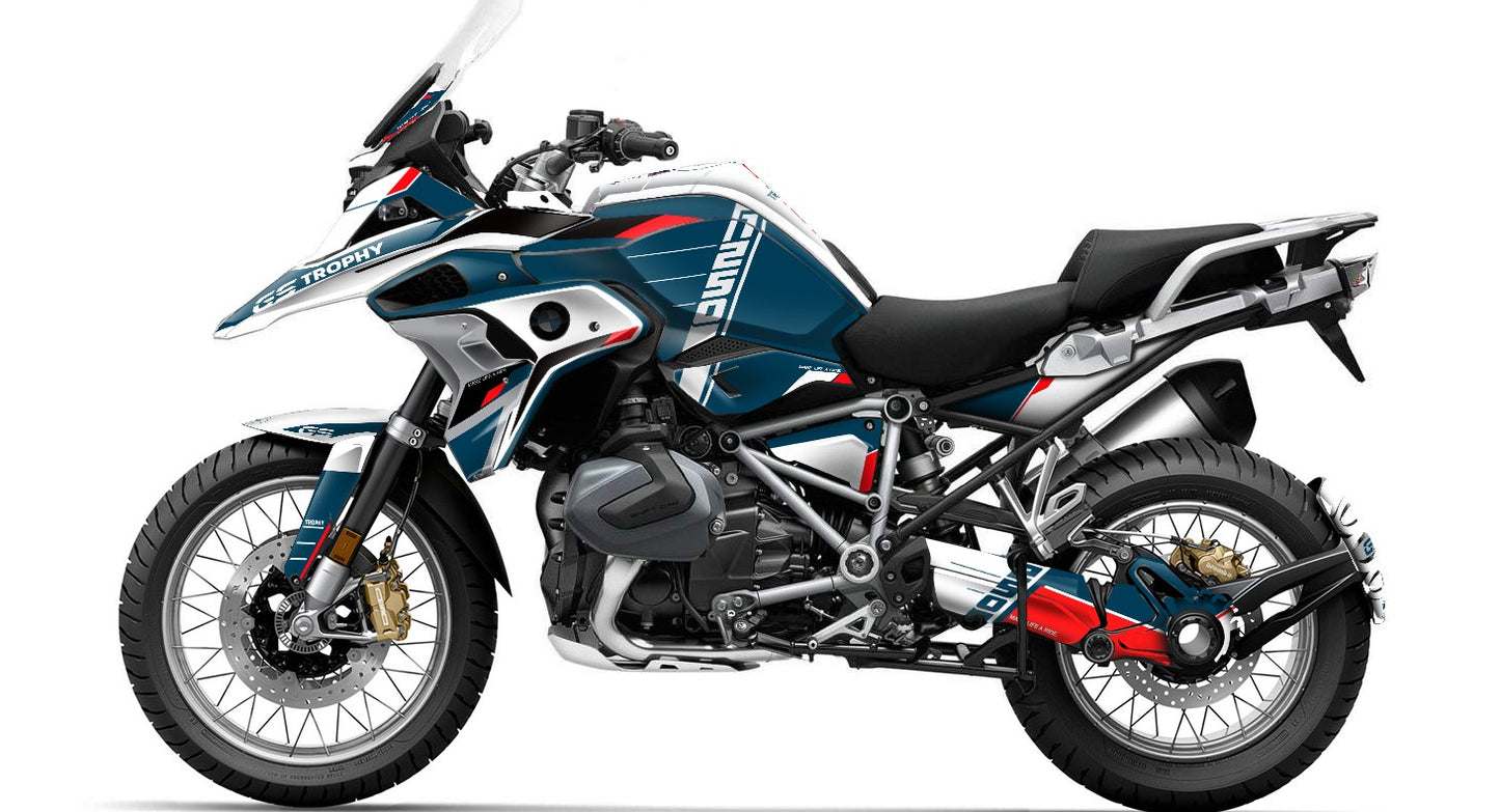 Kit Grafiche Adesivi Carene - BMW R1200/R1250GS (2017~2025) - (Trophy WN)