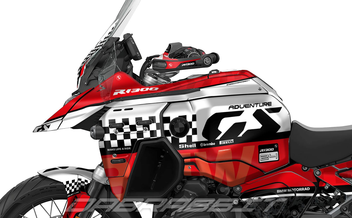 Kit Grafiche Adesivi Carene - BMW R1300GS ADV (2024~) - (CHKR-R)
