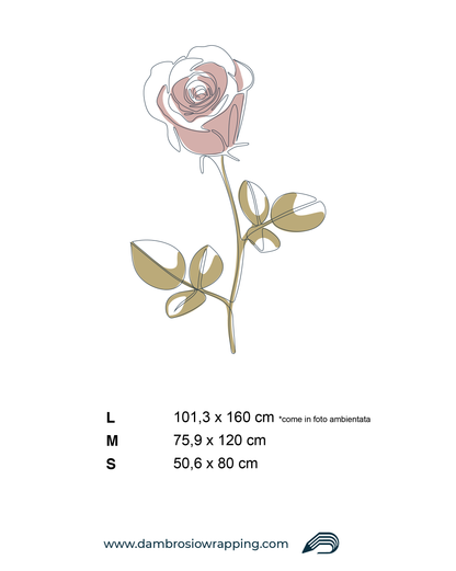 Wall Sticker - Single Rose with Stem