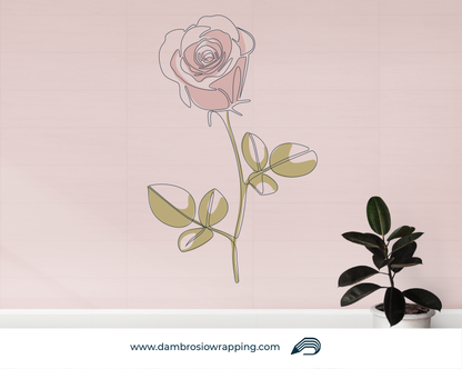 Wall Sticker - Single Rose with Stem