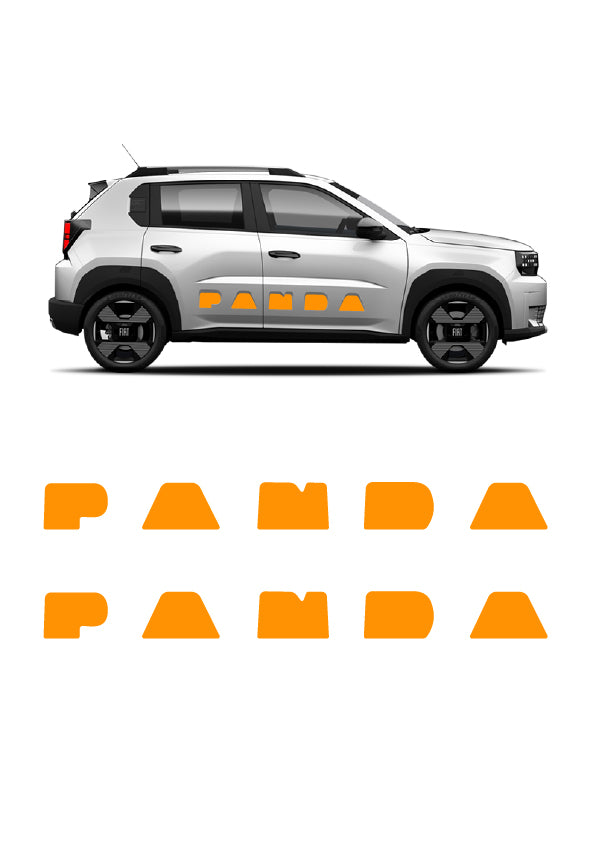 Kit Adesivi Fiat Sportelli Lettere Scritte Grande Panda 2025 - Stile A