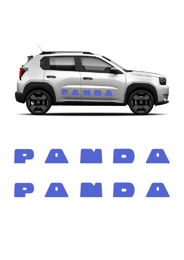 Kit Adesivi Fiat Sportelli Lettere Scritte Grande Panda 2025 - Stile B