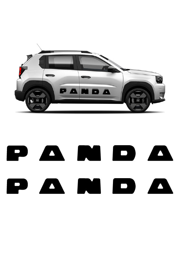 Kit Adesivi Fiat Sportelli Lettere Scritte Grande Panda 2025 - Stile C