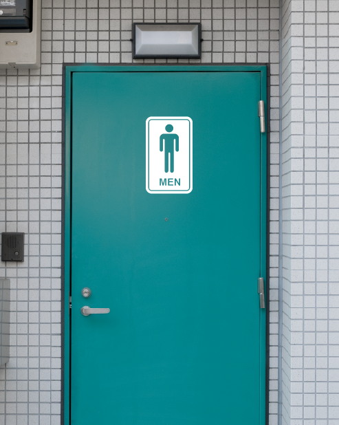 "Men" toilet sticker