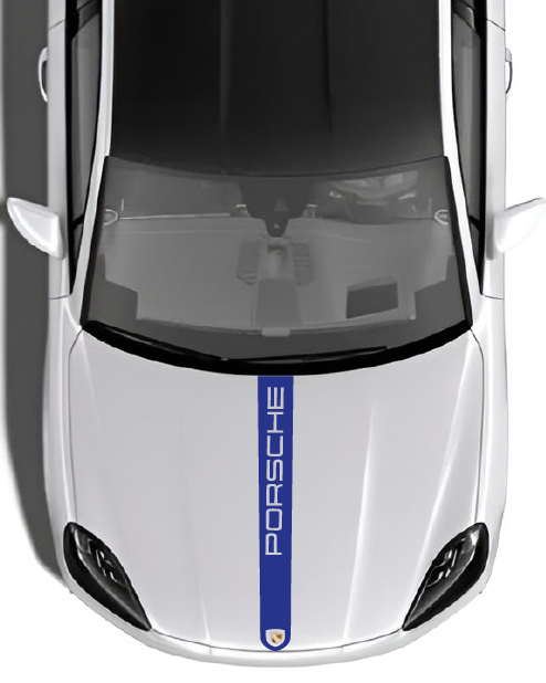 "Mugello" hood decal kit compatible with Porsche Cayenne