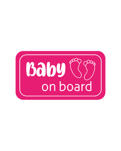 Adesivo "Baby on Board" con riquadro e piedini