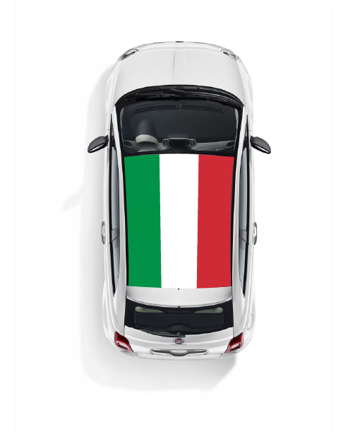 Kit autocollant de toit Fiat 500 - Drapeau Italie