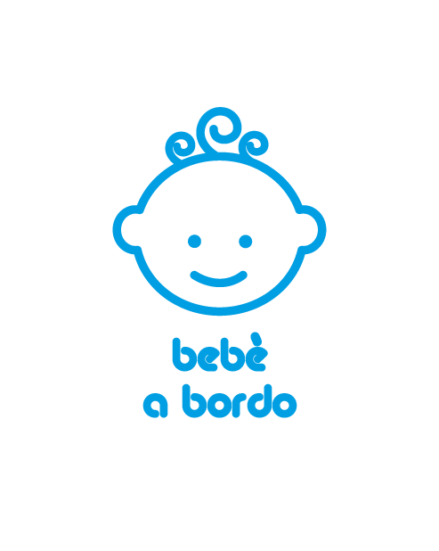 Adesivo Viso bambino con testo "bebè a bordo"
