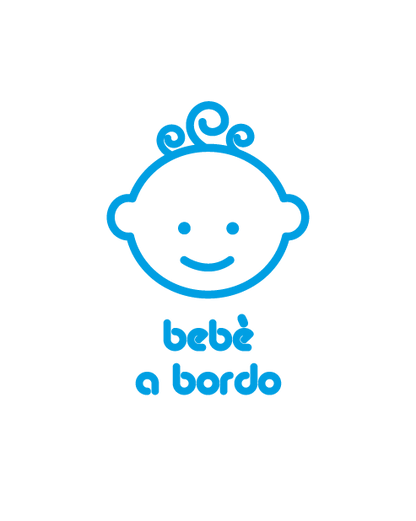 Adesivo Viso bambino con testo "bebè a bordo"