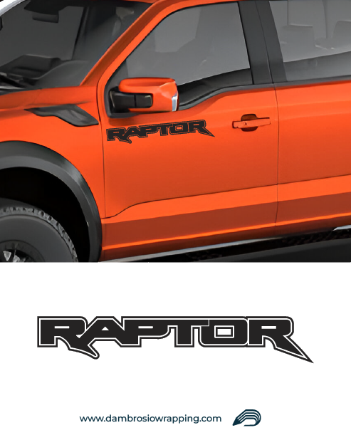 Adesivo scritta Raptor Nero – Dambrosio Shop