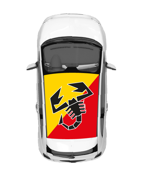 Kit Adhésif Toit Abarth - Scorpion Jaune/Rouge