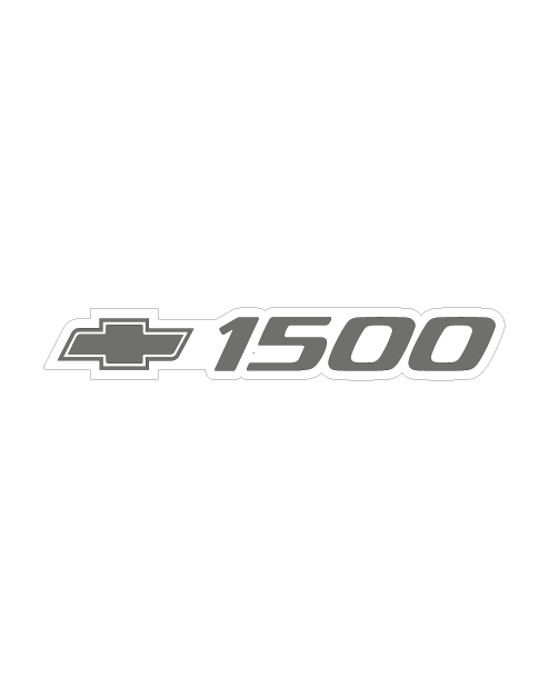 Chevrolet Silverado "1500" Logo Sticker - White/Gray