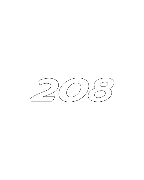 Peugeot "208" Logo Sticker - White