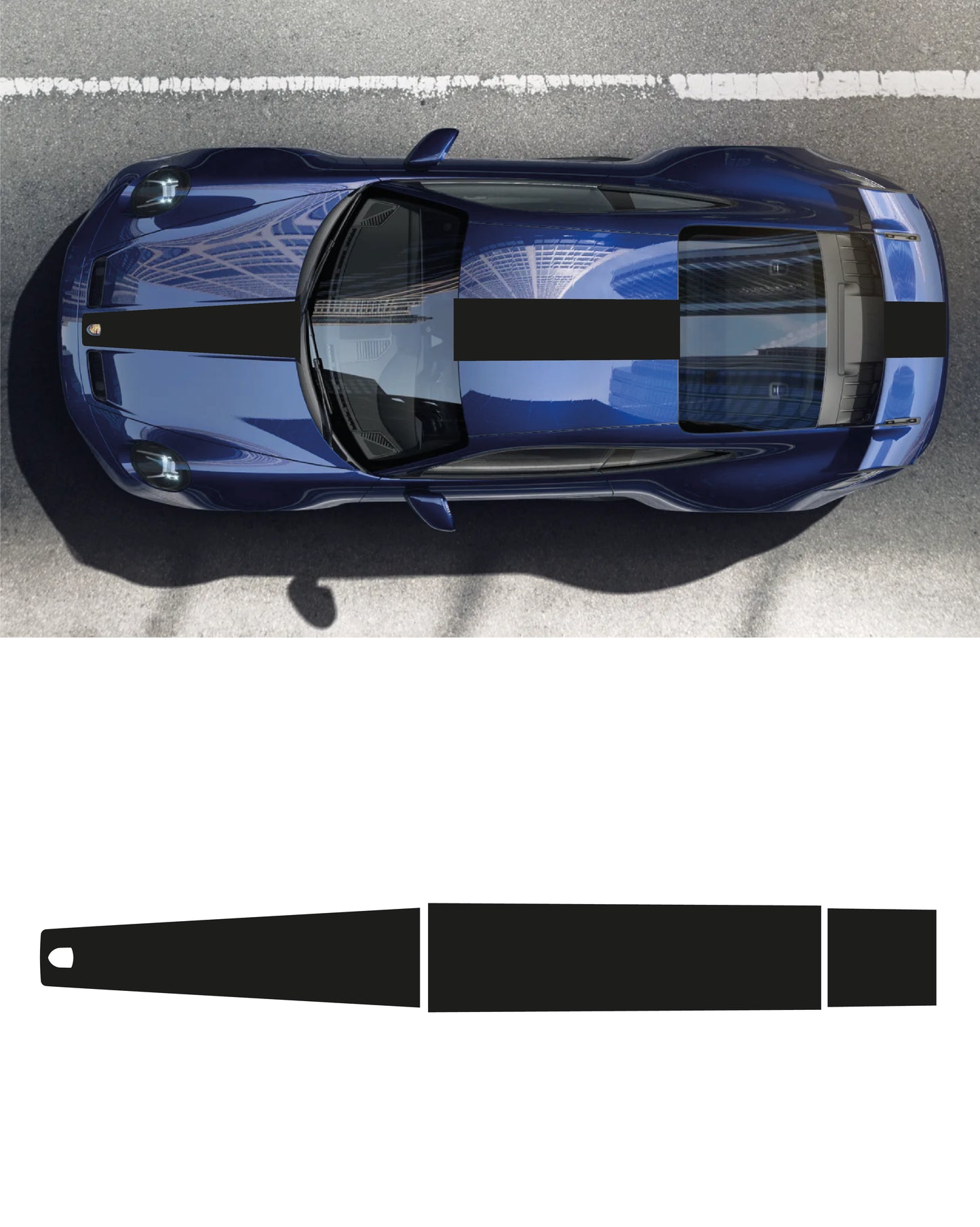 Kit adesivi Aerokit "Maranello" compatibili con Porsche 911 GT3 - Cofano - Tetto - Spoiler