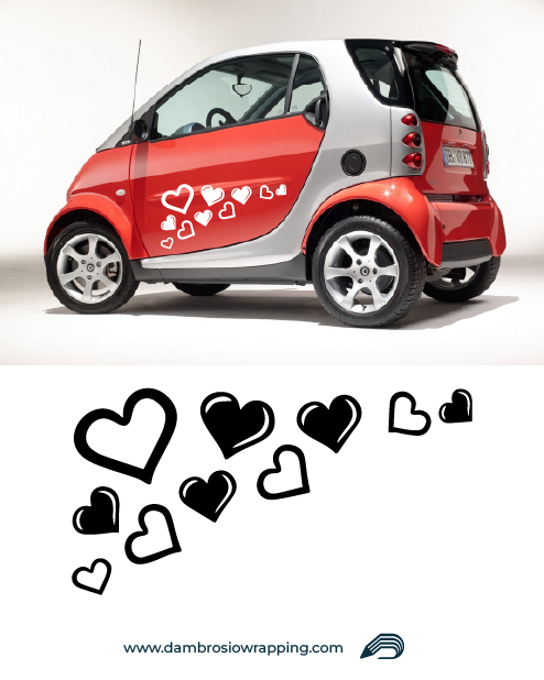 Kit of 2 Side Stickers for Smart - Hearts