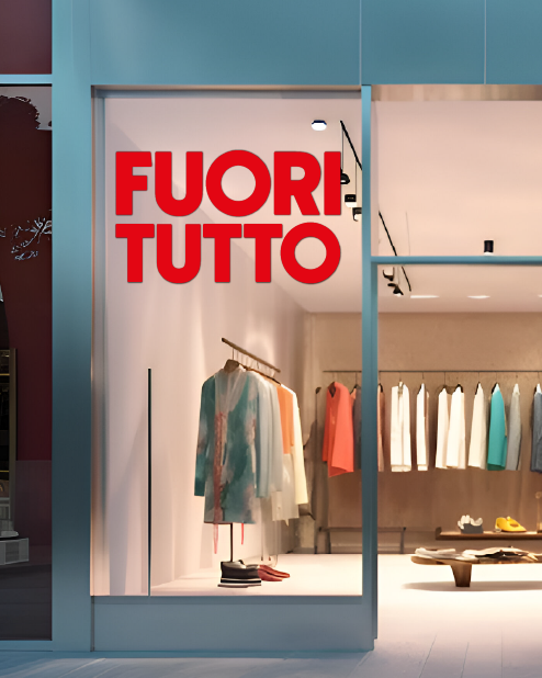 Adesivo scritta "Fuori tutto"