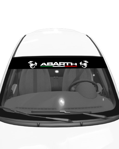 Abarth Sun Visor Sticker Kit - Italian Flag Logo