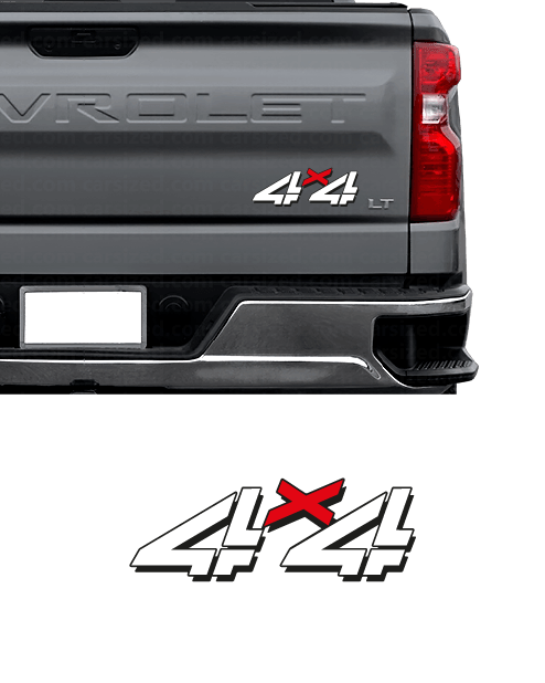 Chevrolet "4x4" Logo Sticker - White/Red