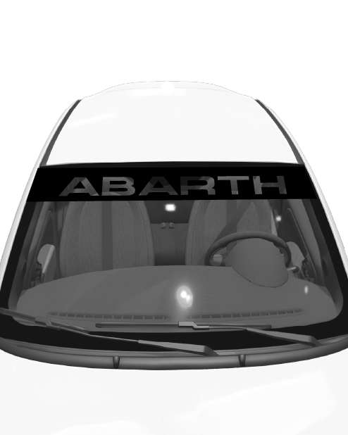 Abarth Sun Visor Sticker Kit - Transparent Abarth Logo