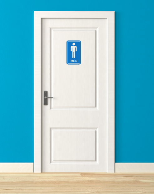 Adesivo servizi igienici "Men" Colore Blu