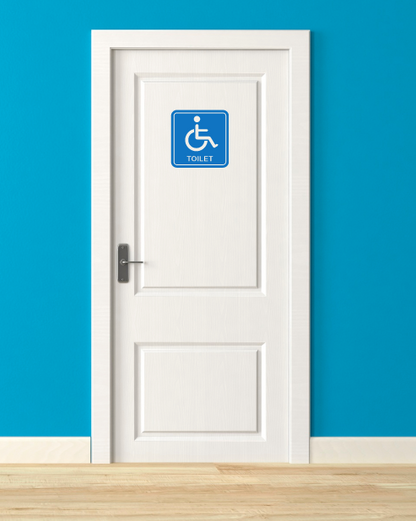 Adesivo servizi igienici "Disabili" Colore Blu