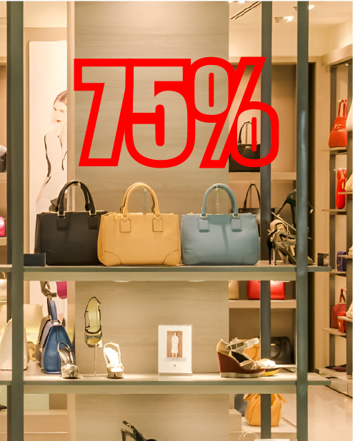 Adesivo scritta "75%"
