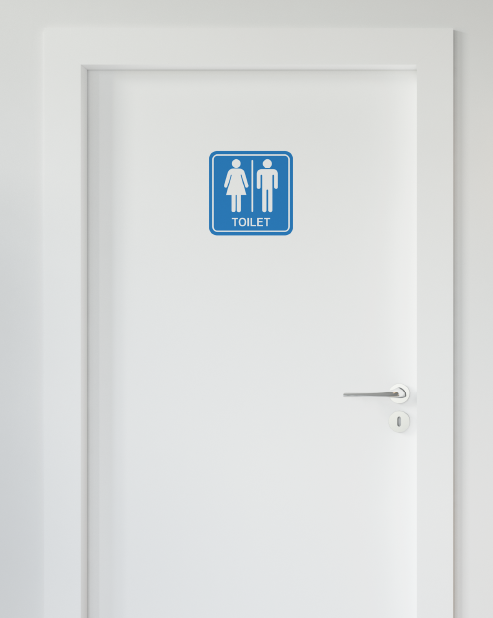 Adesivo servizi igienici "Uomo / Donna" Colore Blu