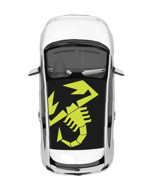 Abarth Roof Sticker Kit - Lime/Black Scorpion