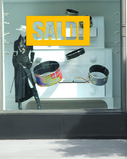 Adesivo "SALDI" con contorno