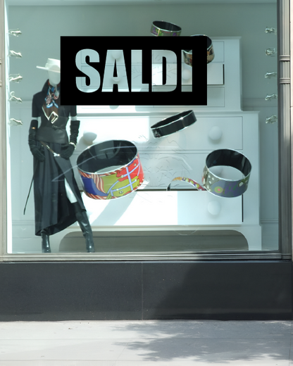Adesivo "SALDI" con contorno