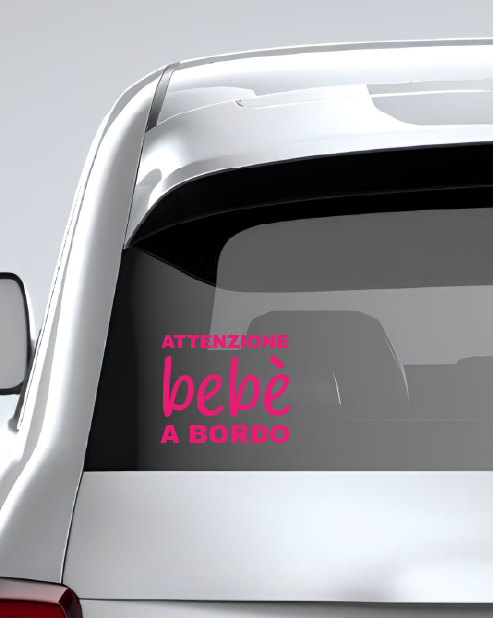 Adesivo scritta "Attenzione bebè a bordo"