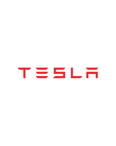 Adesivo Scritta Tesla - Rosso