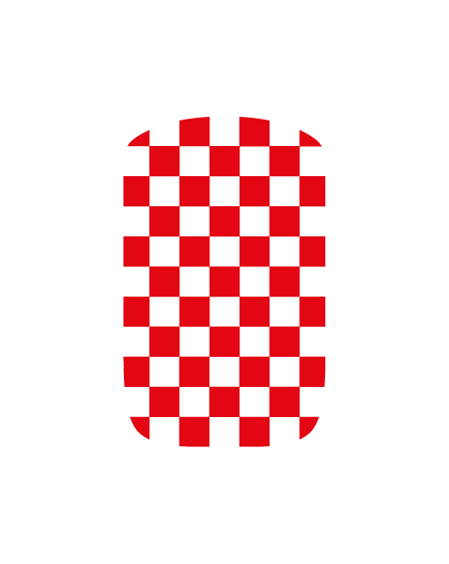 Mini Cooper Roof Sticker Kit - White/Red Checkerboard