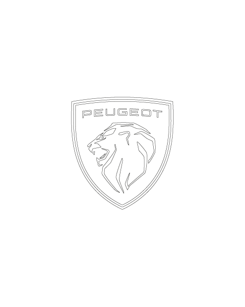 Nouvel Emblème Peugeot - Blanc - Autocollant