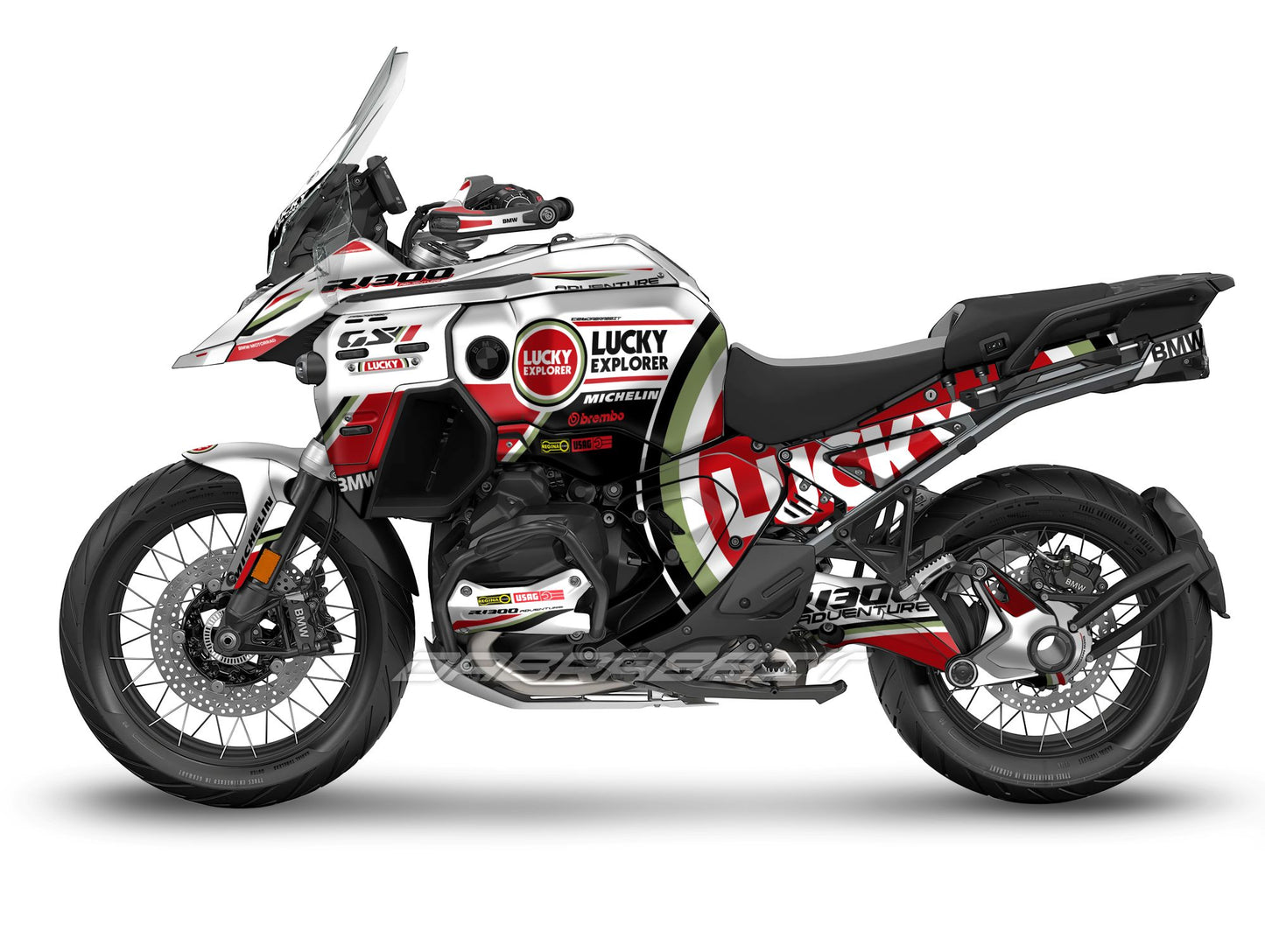 Kit Grafiche Adesivi Carene Lucky Explorer - BMW R1300GS ADV (2024~) - (LS-W)