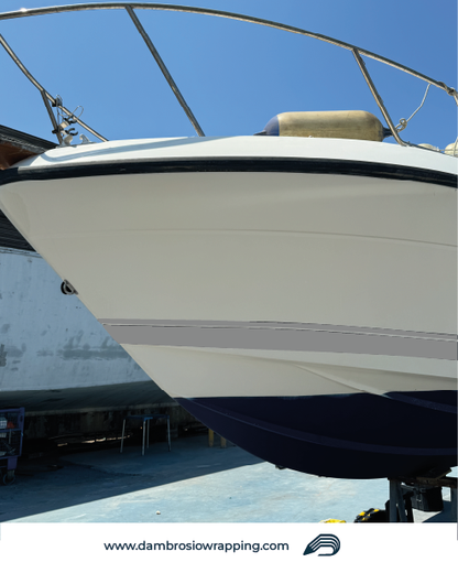 Fascia adesiva Grigio Argento Metalizzato - Linea di galleggiamento